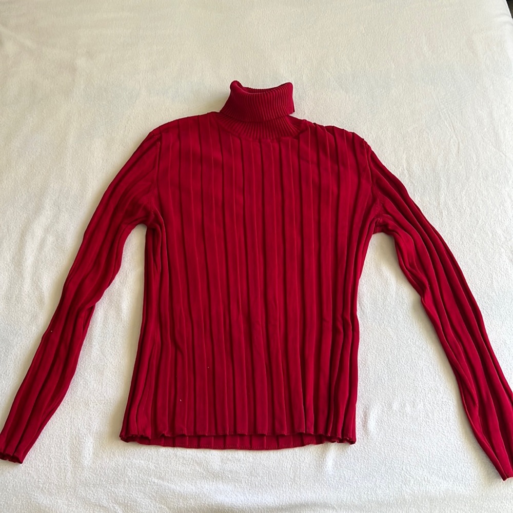 Style & Co red turtleneck sweater size L